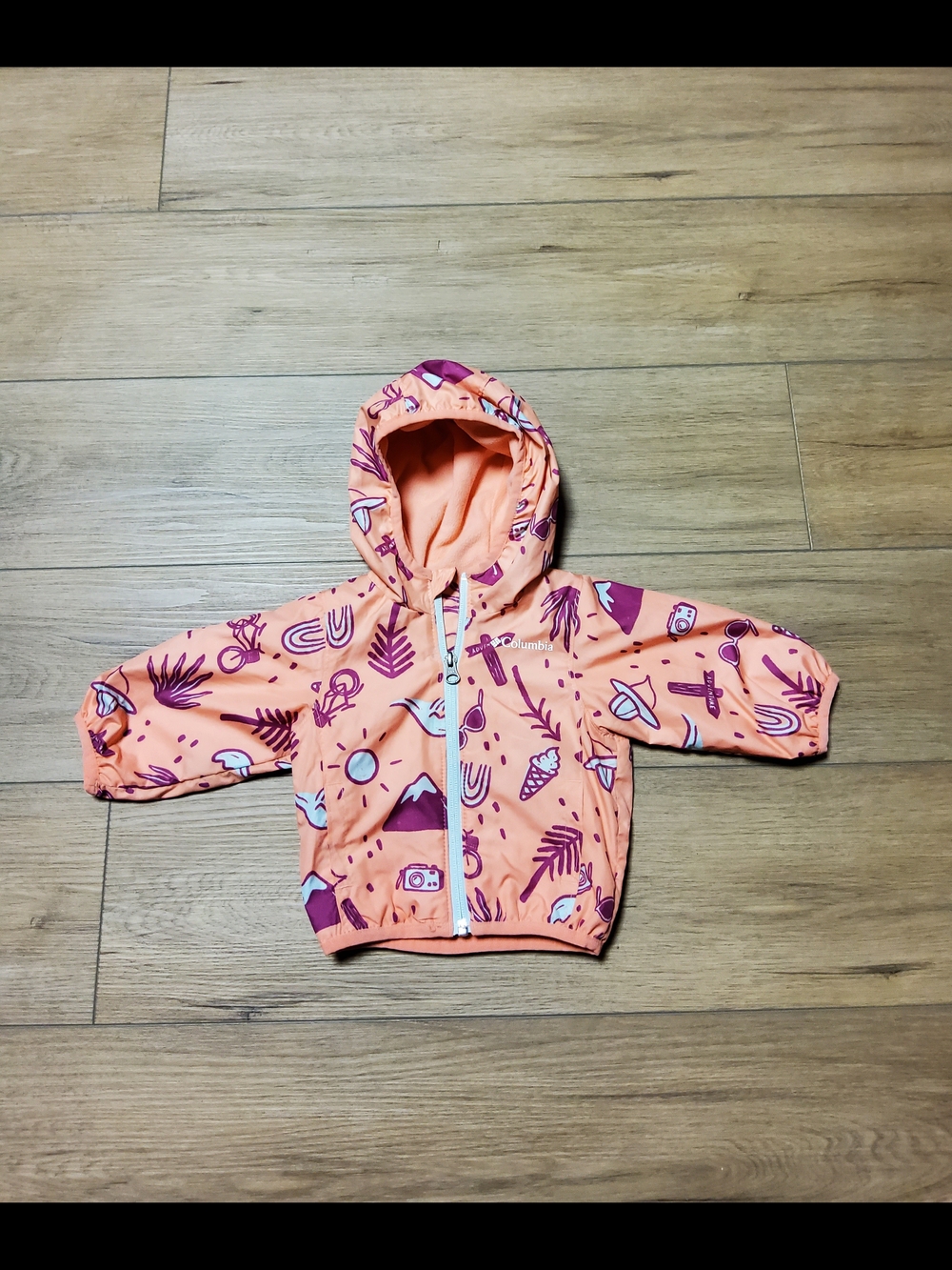 Columbia Kids 3-6 Months Mini Pixel Water Resistant Hooded Windbreaker Jacket
